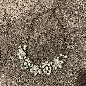Costume Diamond and Gold Statement Necklace